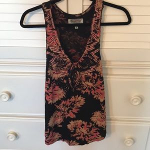 Floral tank with beaded design